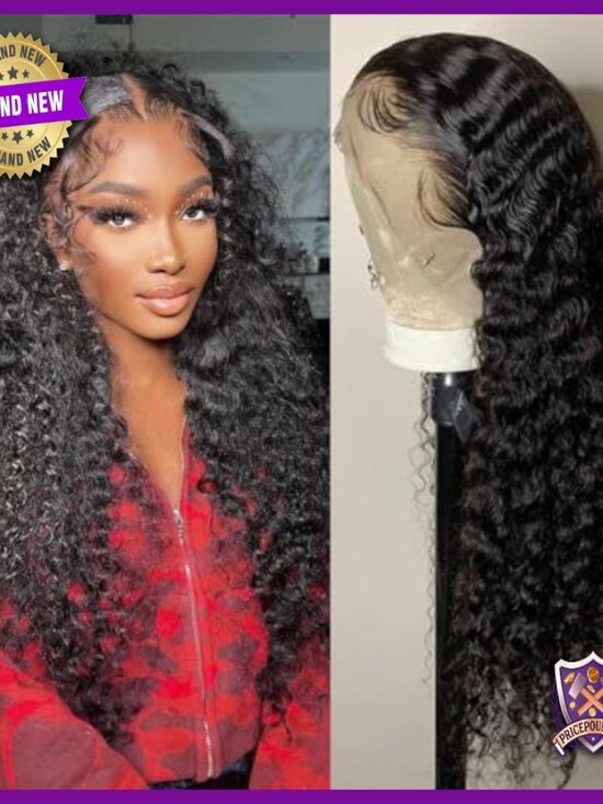 24 Inch Deep Wave Lace Front Wig Human Hair 13x4 Glueless Pre Plucked